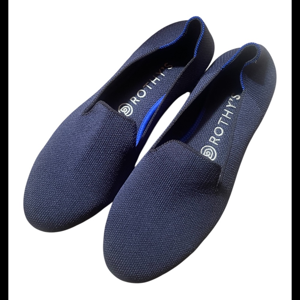 Rothy’s ‘The Flat’ Ballet Shoe Round Toe, Navy Solid, size 9 NAVY BLUE - Picture 7 of 11